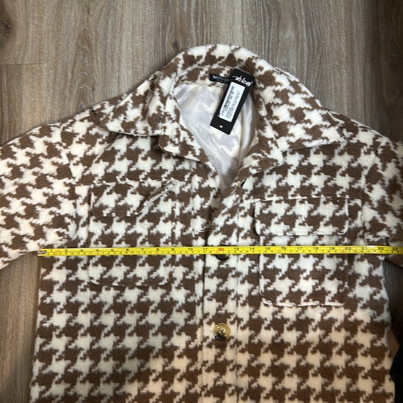 Nasty Gal NWT Houndstooth Faux Wool Jacket 🧥 - Picture 6 of 9